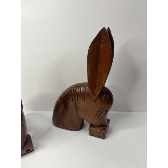 MCM Handcarved Wood Donkey Bookends 1942 Puerto Rico - Picture 4 of 10